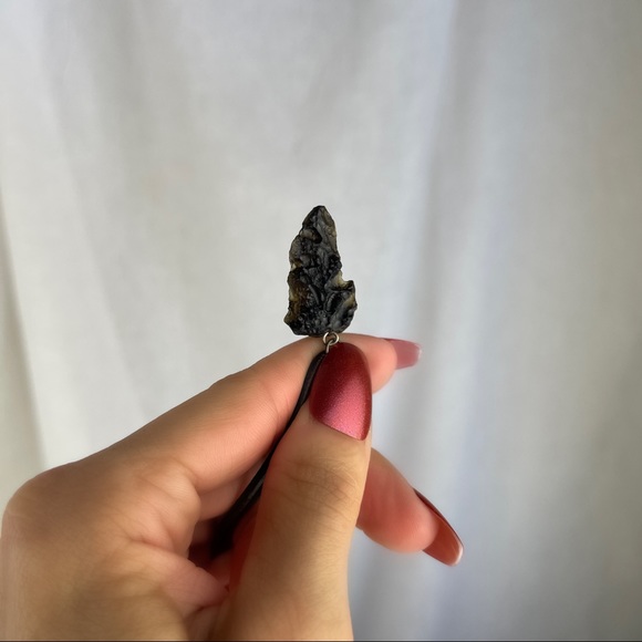 🚫SOLD🚫 NWOT Tektite Pendant Necklace Natural Ancient Stone Sterling Silver - Picture 13 of 16